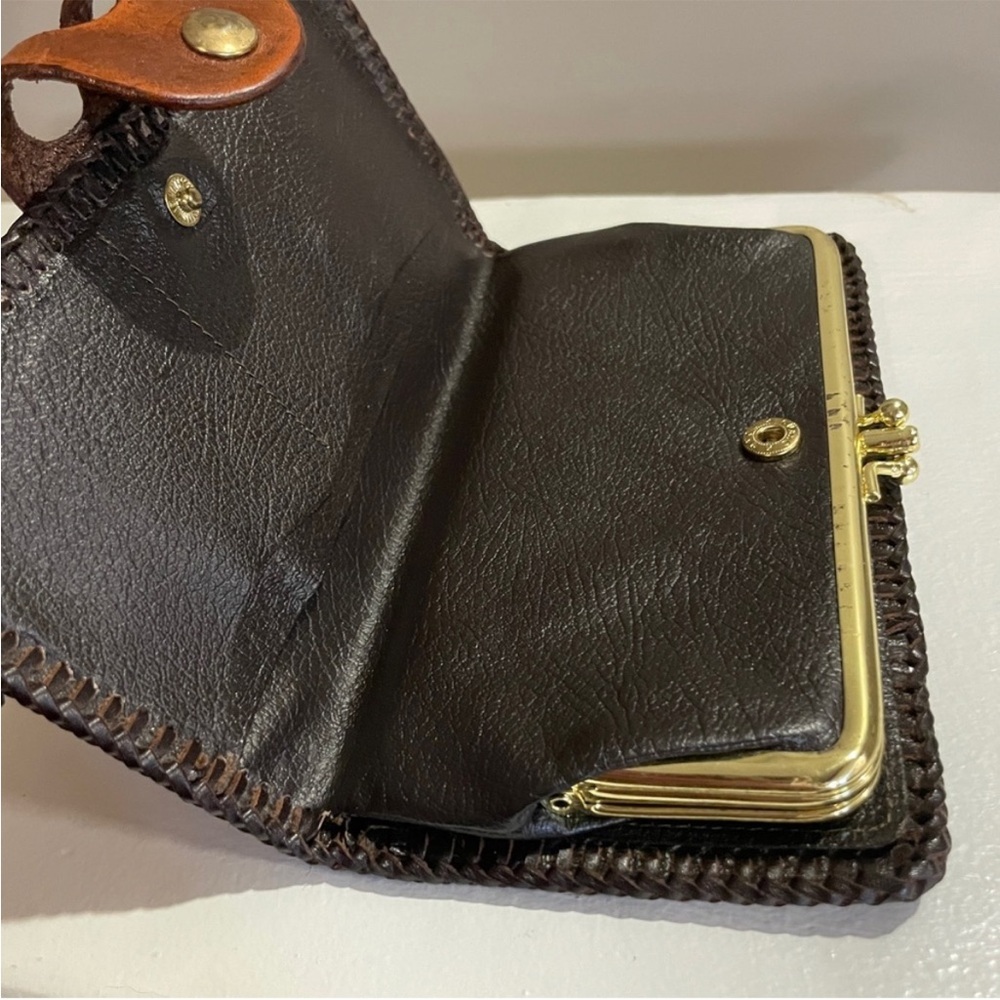 Vintage Hand Tooled Leather Wallet • Floral • Signed • Excellent - Picture 10 of 15